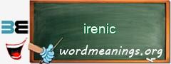 WordMeaning blackboard for irenic